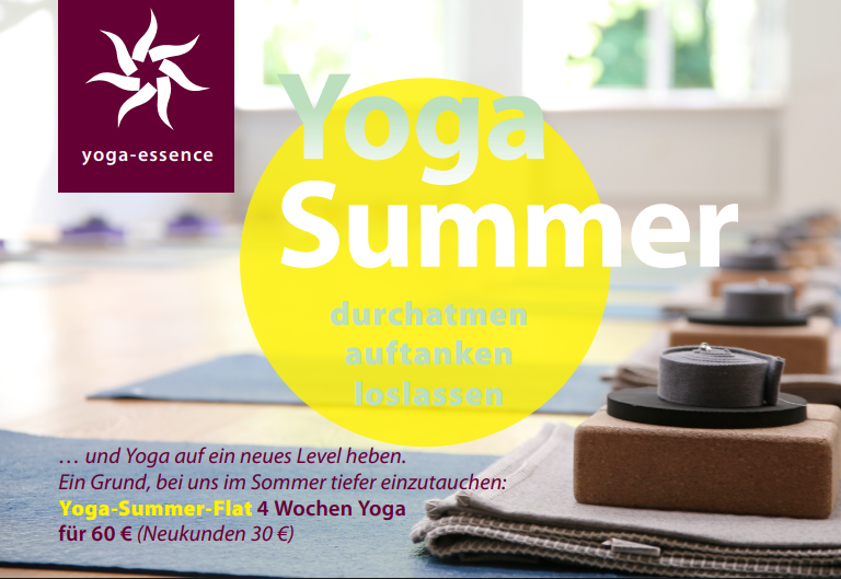 Bild des Werbeflyers yoga summer